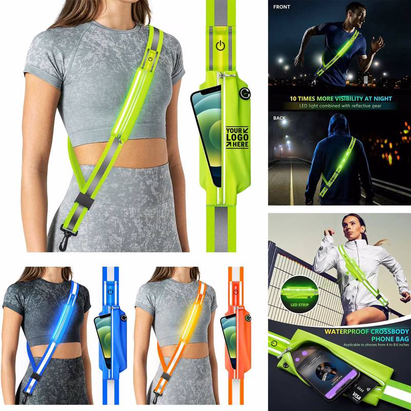 Walking At Night Safety Gear High Visibility Rechargeable LED Reflective Belt Sash