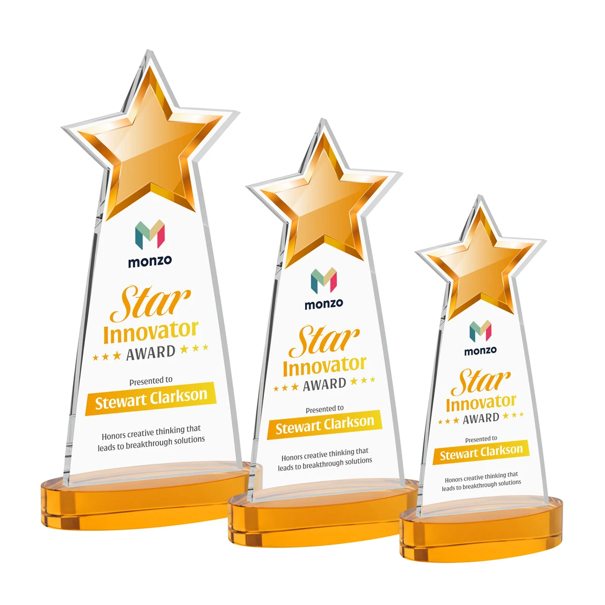 Starlite VividPrint™ Award on Alberton Base - Amber 1