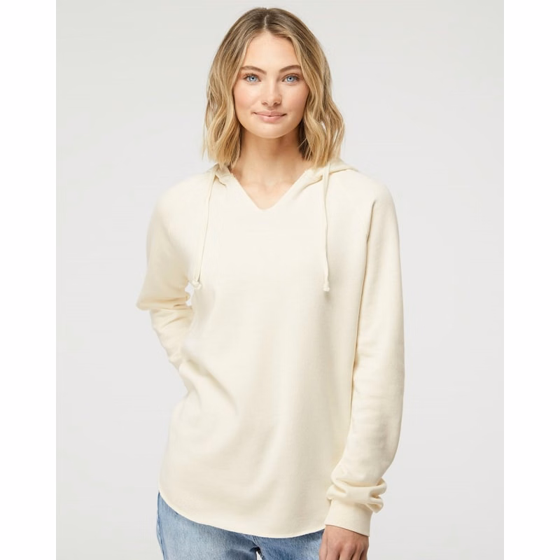 Independent Trading Co. Women's Lightweight California Wave Wash Hooded Sweatshirt - PRM2500