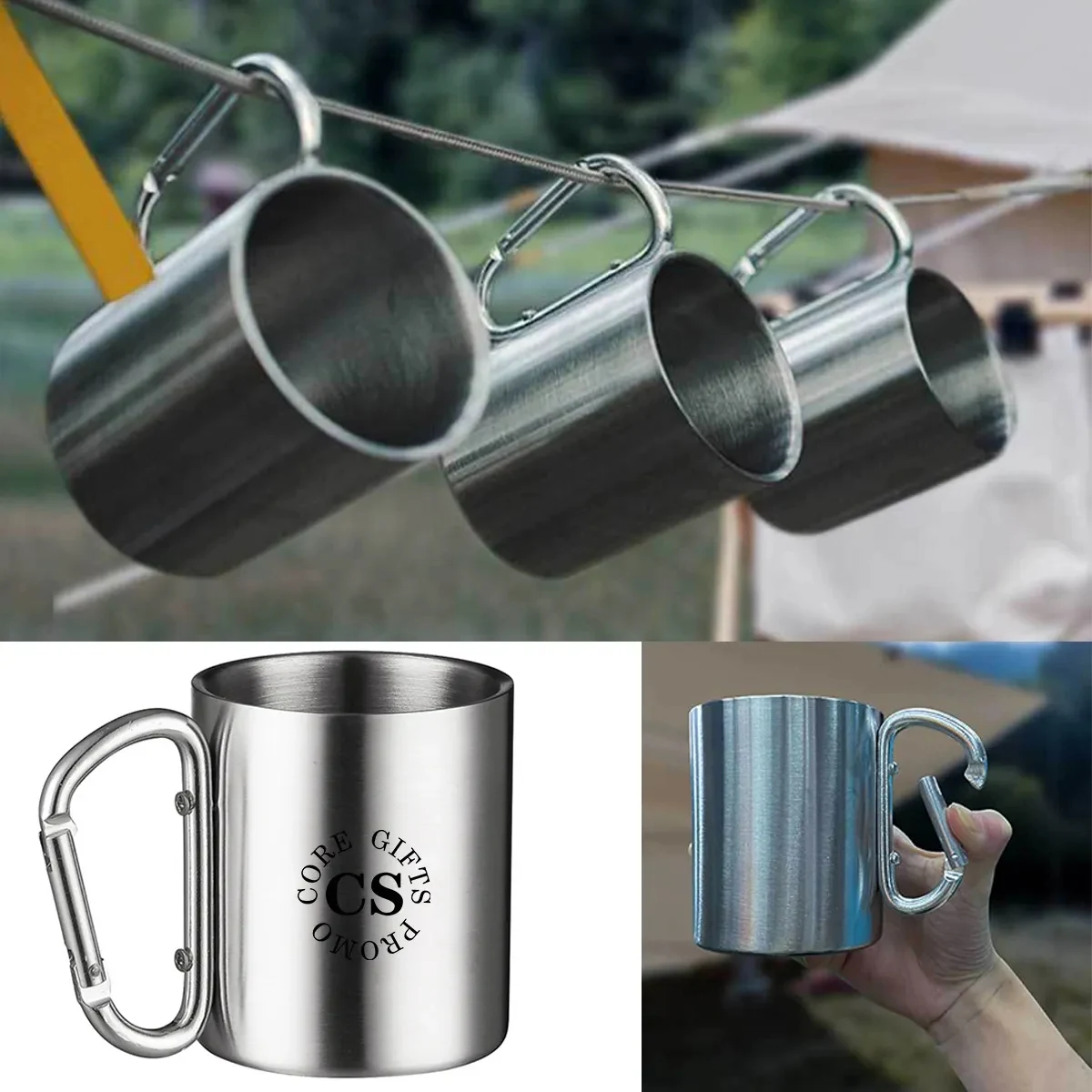 Stainless Steel Mug With Mountain Buckle Handle 1