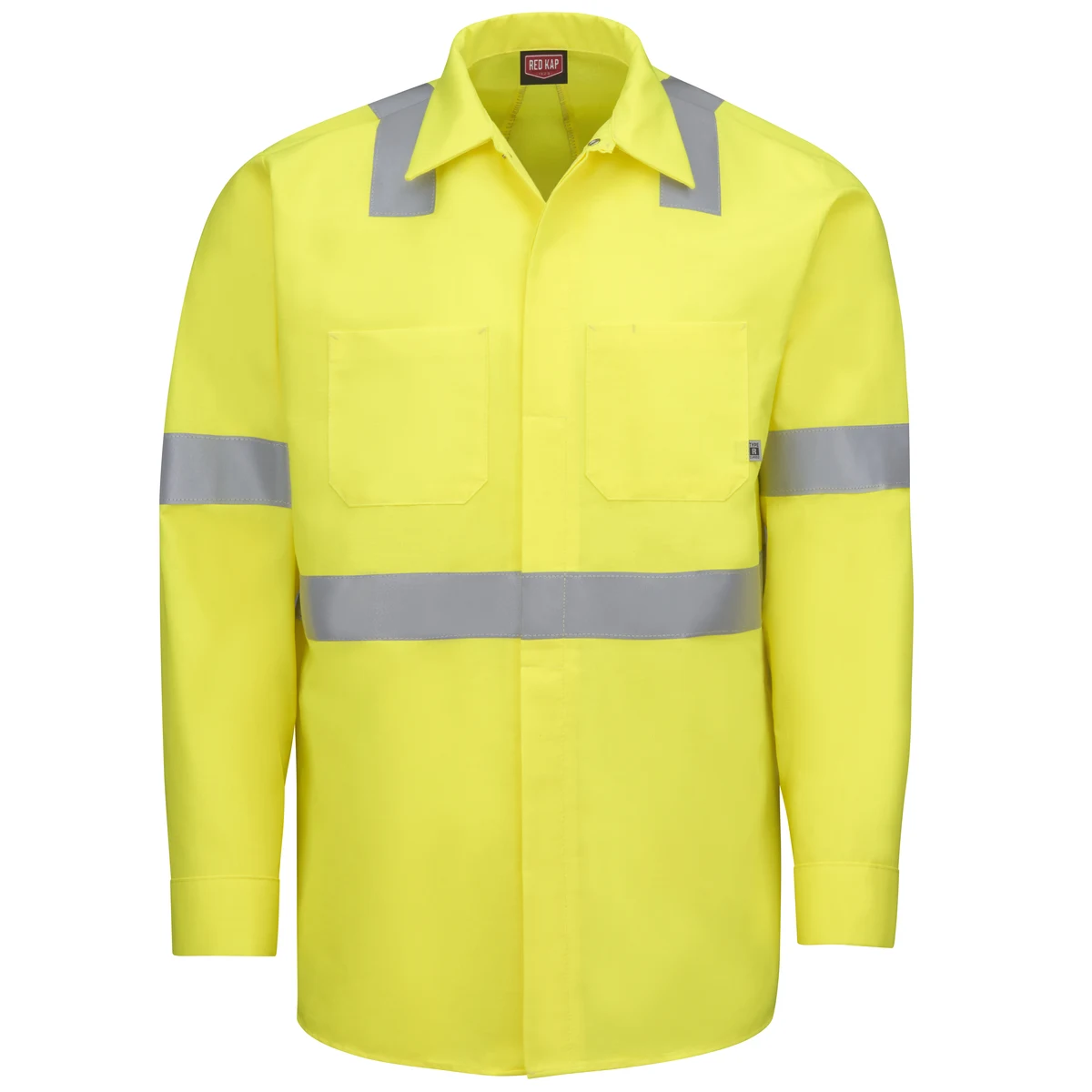 Red Kap® Long Sleeve Hi-Visibility Ripstop Work Shirt with MIMIX® + OilBlok, Type R Class 2 1