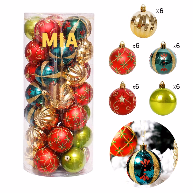 30Ct Christmas Ball Decoration Set