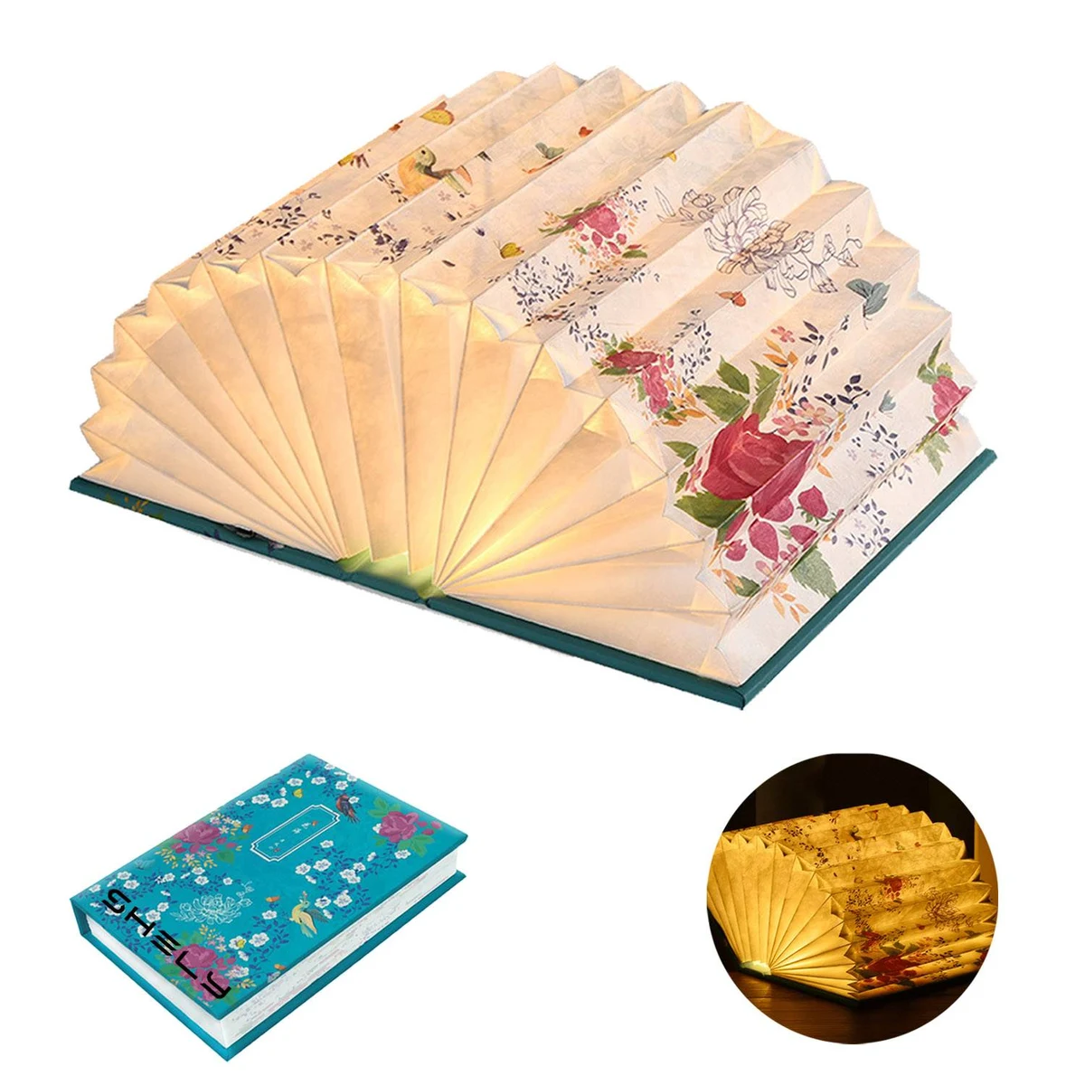 Book Lamp Creative Folding Fan-Shaped Home Night Light 1
