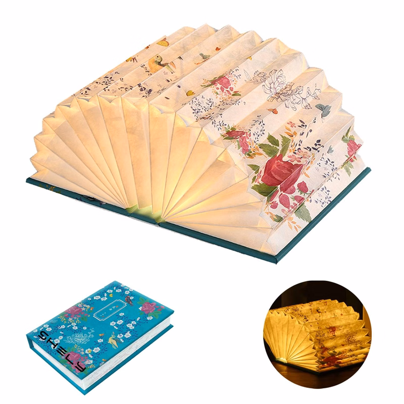Book Lamp Creative Folding Fan-Shaped Home Night Light