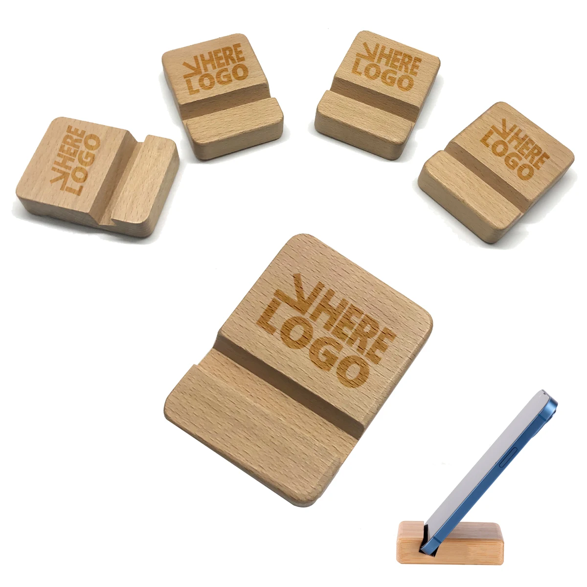 MOQ 20 PCS Wooden Phone Stand 1