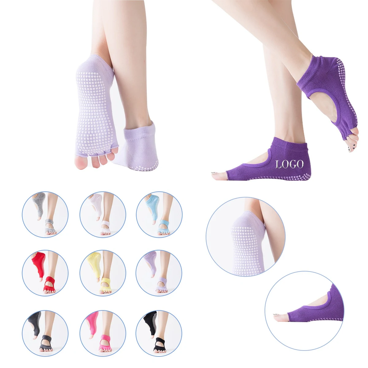 Non Slip Half Toe Grip Yoga Socks 1