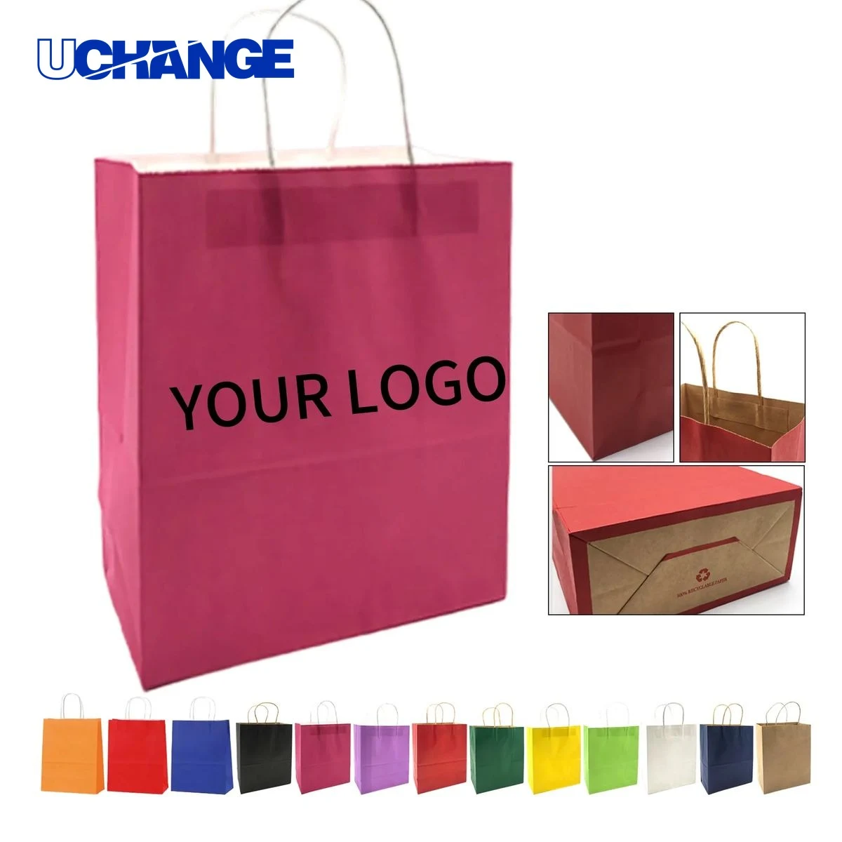Eco Kraft Tote Bag Carrier with Paper Handles 1