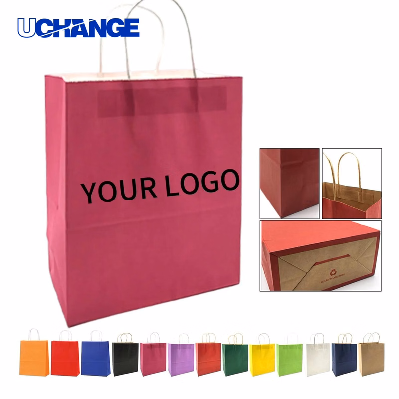 Eco Kraft Tote Bag Carrier with Paper Handles