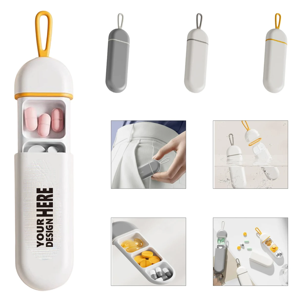Portable Mini Pill Box with Three Compartments 1