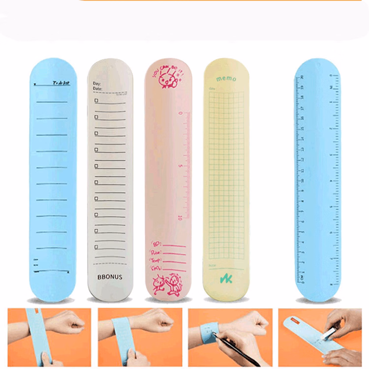 Memo Wrist Band/To Do List Slap Bracelets Silicone Reusable Erasable Wrist Band/ Waterproof Writable