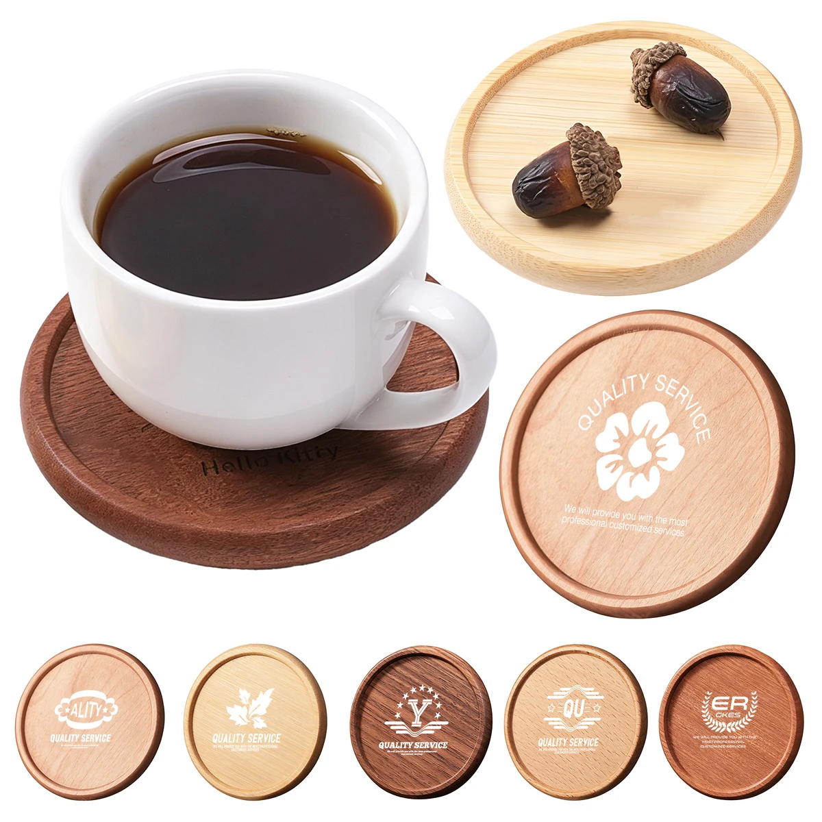 Solid Wood Coasters 1