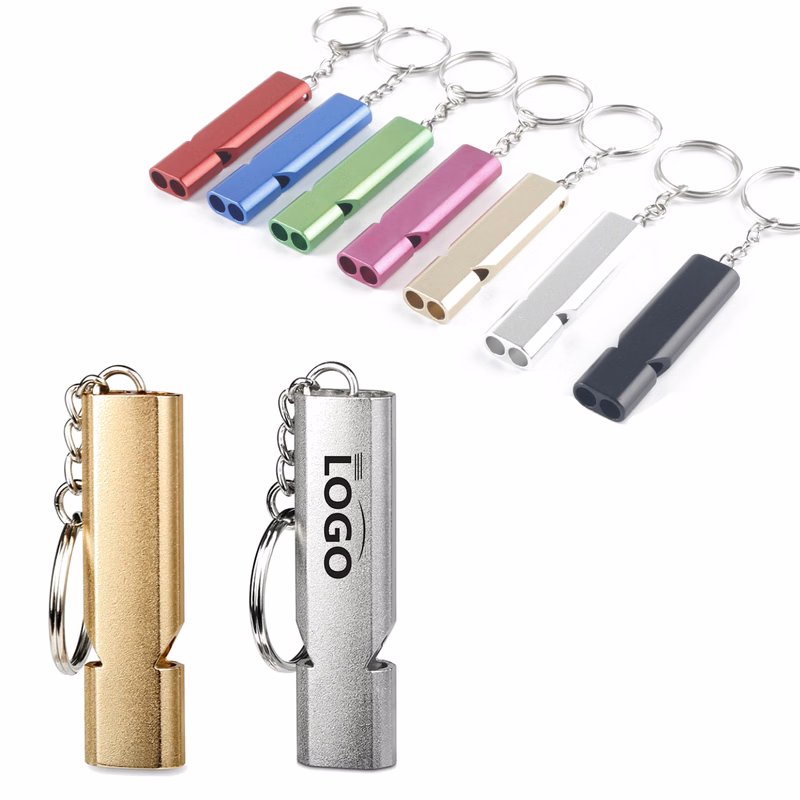 Emergency Survival Double Tube Whistle Keychain