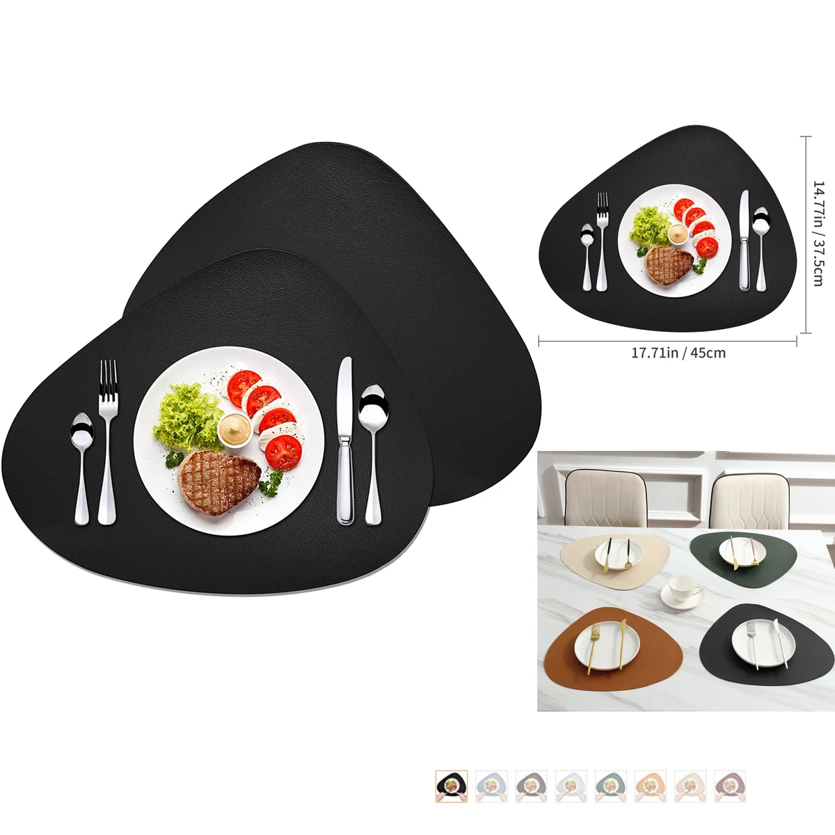 14.77 x 17.71 Faux Leather Placemats 1