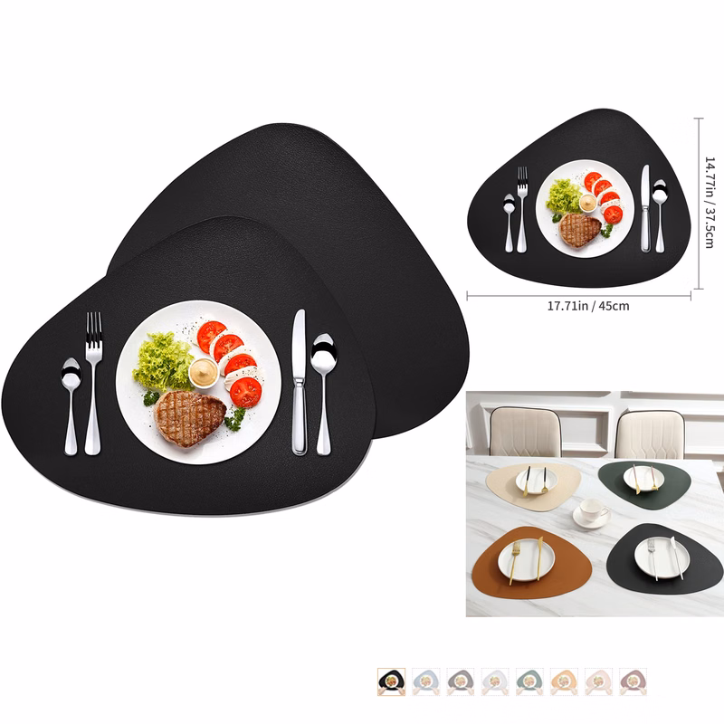14.77 x 17.71 Faux Leather Placemats