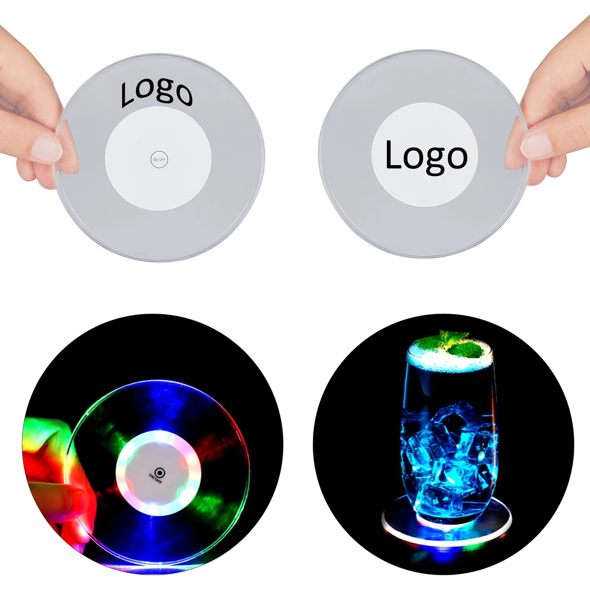 LED Flash Light Up Bar Coaster 1