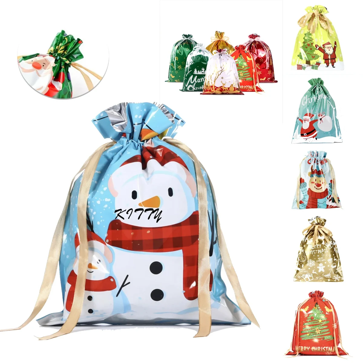 Drawstring Christmas Candy Gift Bag 1