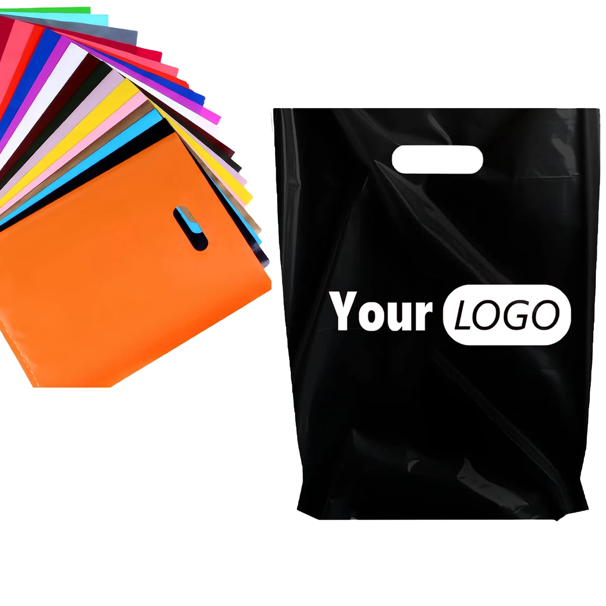 Custom Plastic Bag with Reinforced Handle 1
