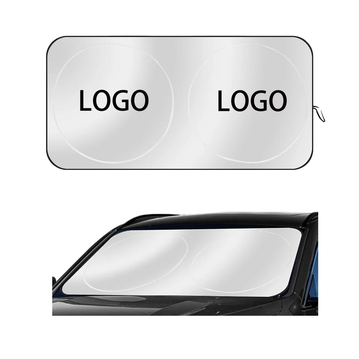 MOQ 5 The Car Shade - UPF-50 UV Windshield Sunshade with Pou 1