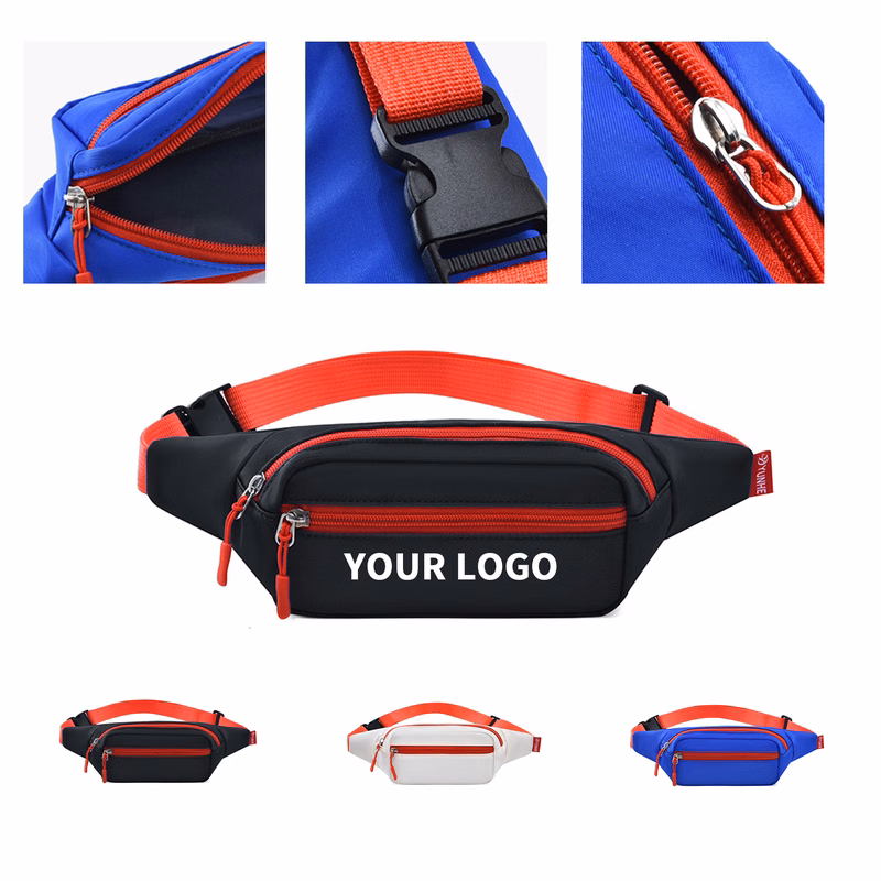 Contrast Color Waist Bag Lightweight Design 8.1"