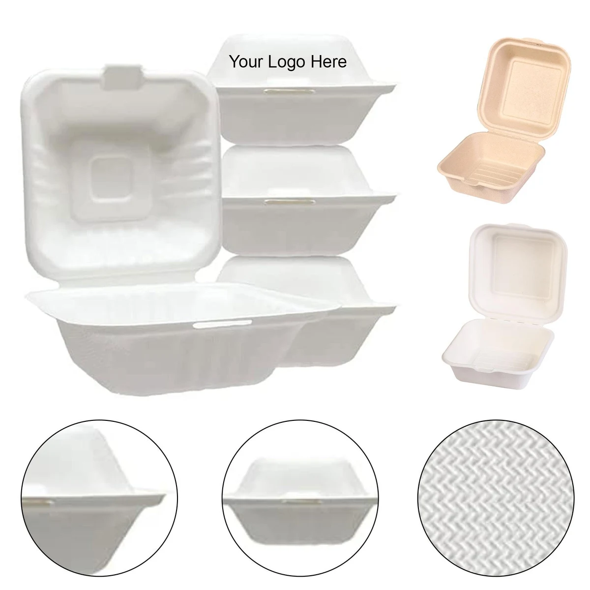 6"x6" Eco Friendly Takeout Container 1
