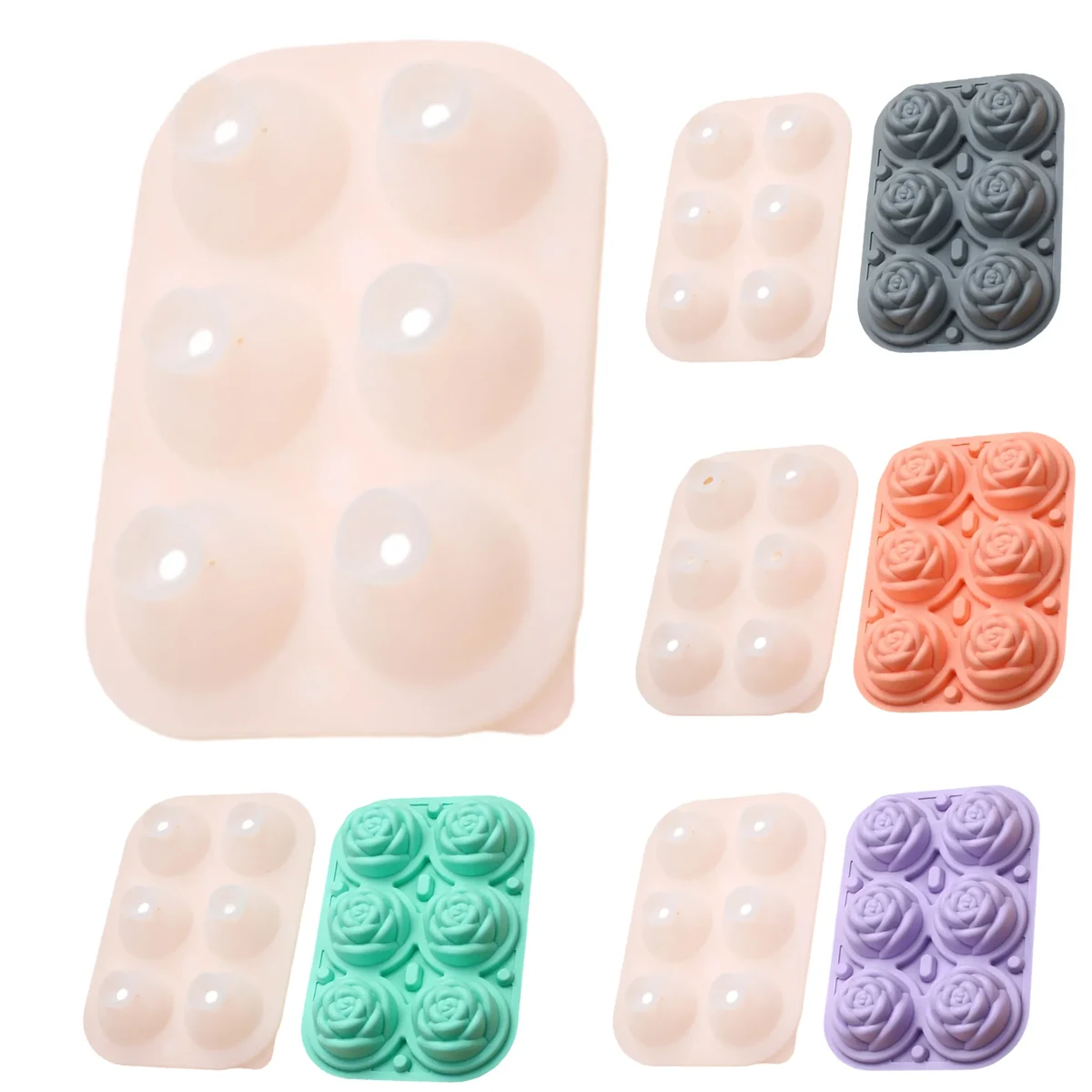6-Cavity Rose Ice Cube Tray 1