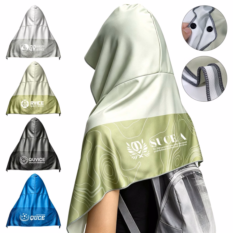 11 4/5" L x 47 1/5" WHooded Cooling Towel