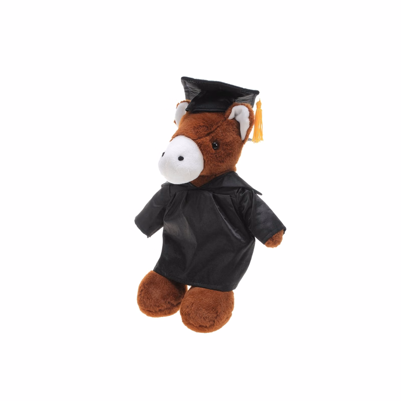 Soft Plush Horse in Graduation Cap & Gown Stuffed Animal
