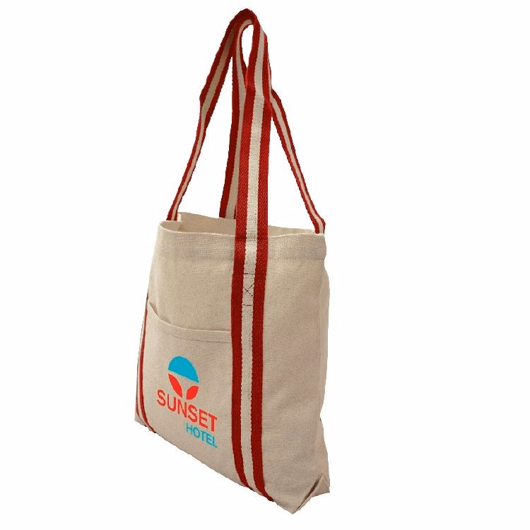 Red Candy Stripe Cotton Tote