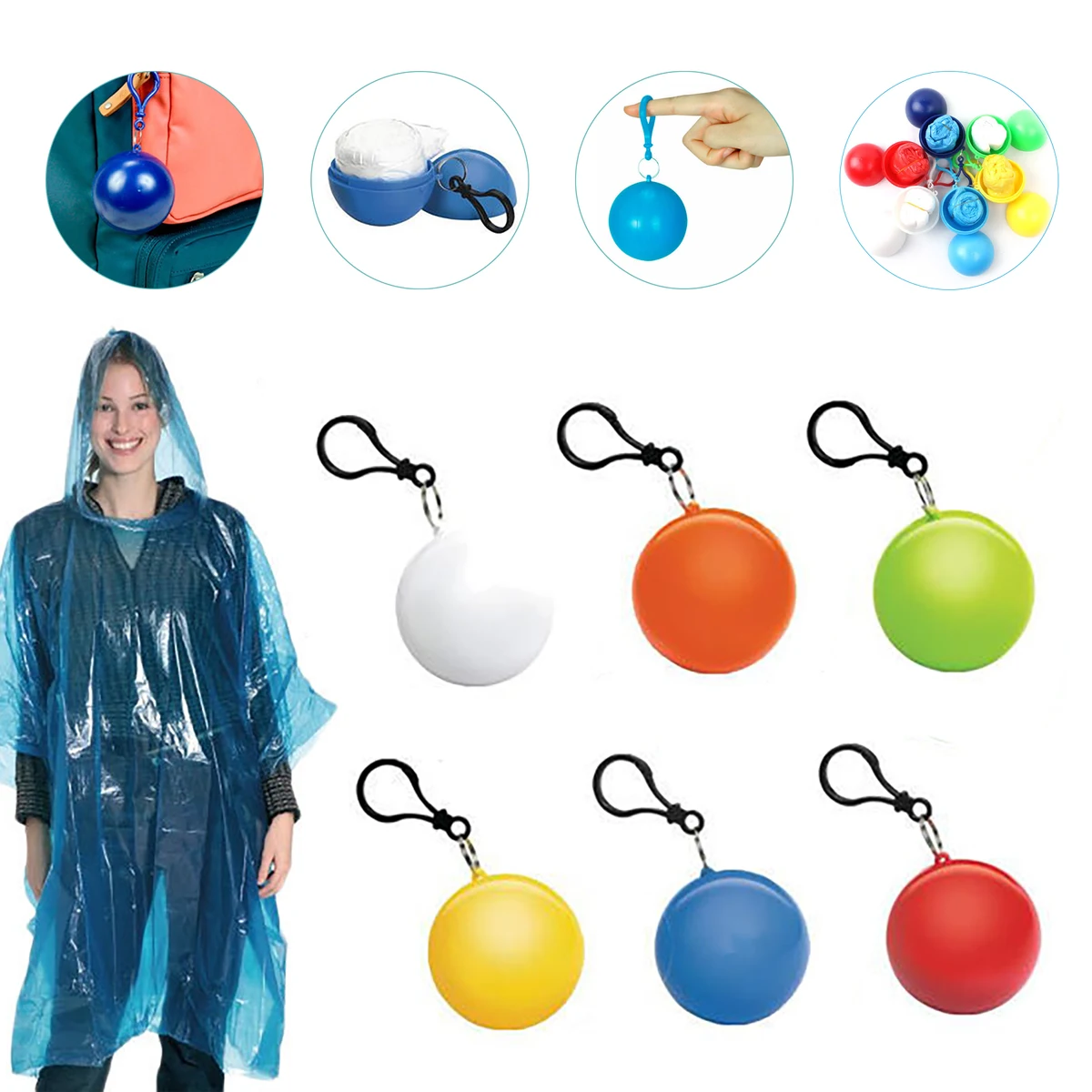 Disposable Plastic Ball Raincoats 1