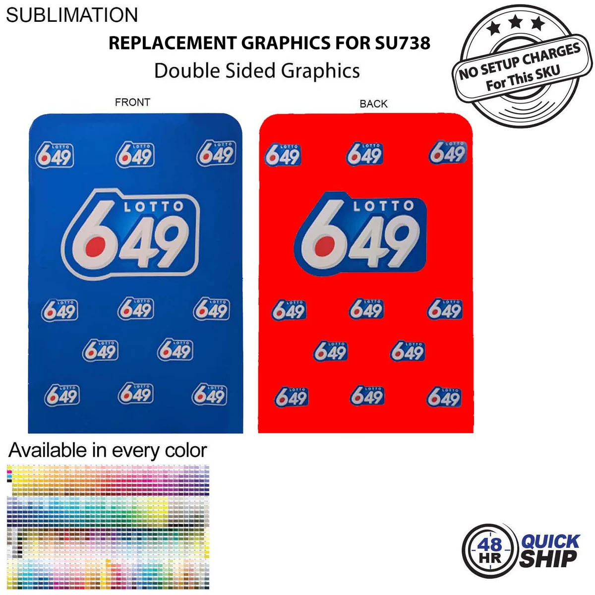 48 Hr Quick Ship - Replacement Graphics Double Sided 5'W x 90"H EuroFit Tension Fabric Slip on cover 1