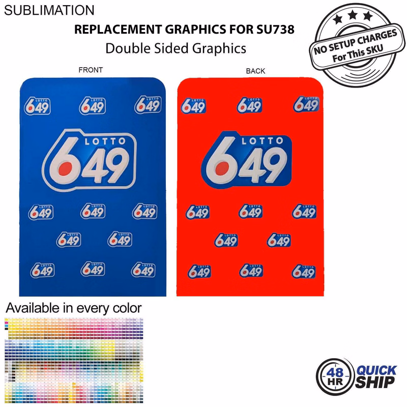 48 Hr Quick Ship - Replacement Graphics Double Sided 5'W x 90"H EuroFit Tension Fabric Slip on cover