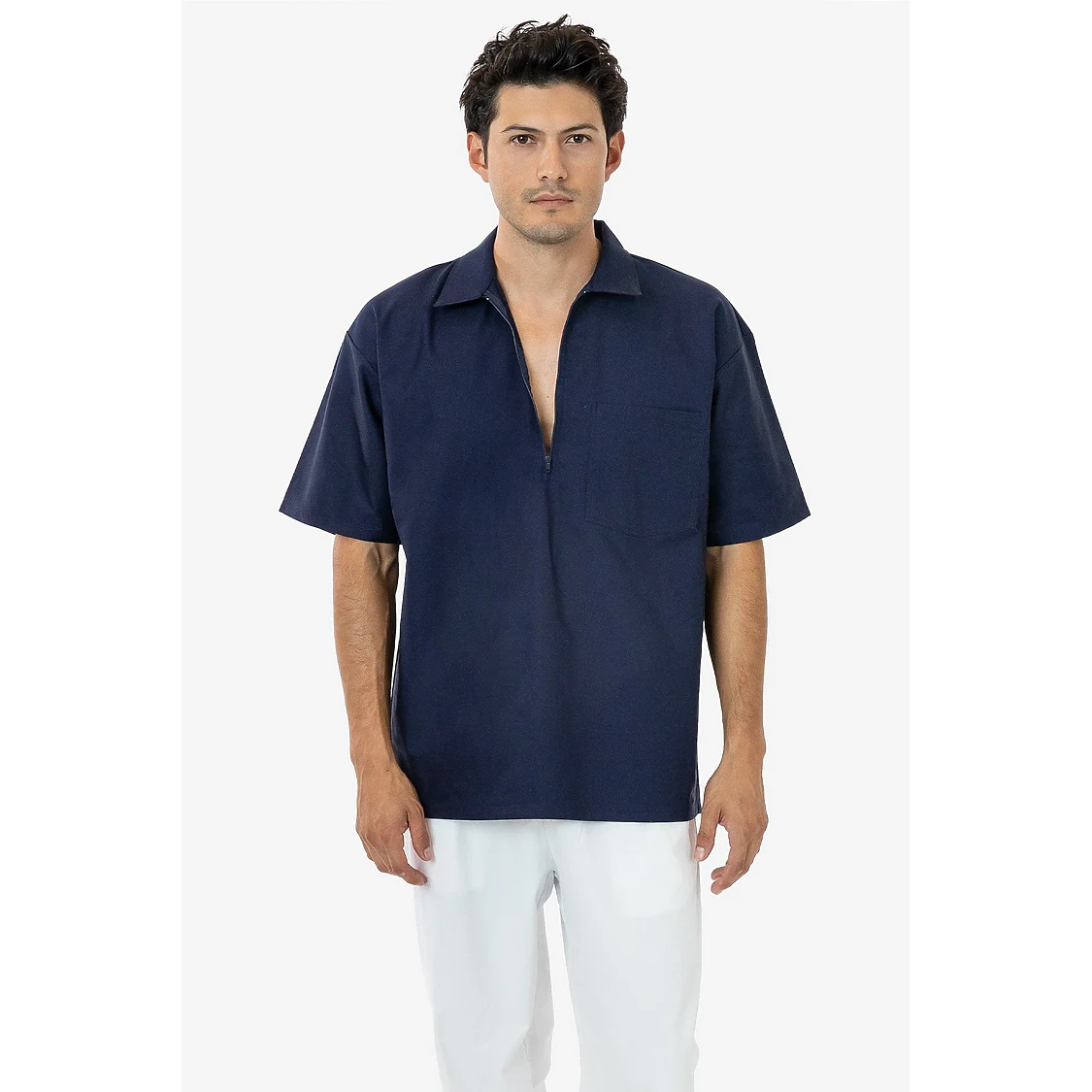 Oxford Zip Up Work Shirt 1