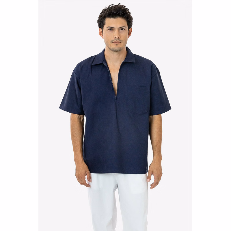 Oxford Zip Up Work Shirt