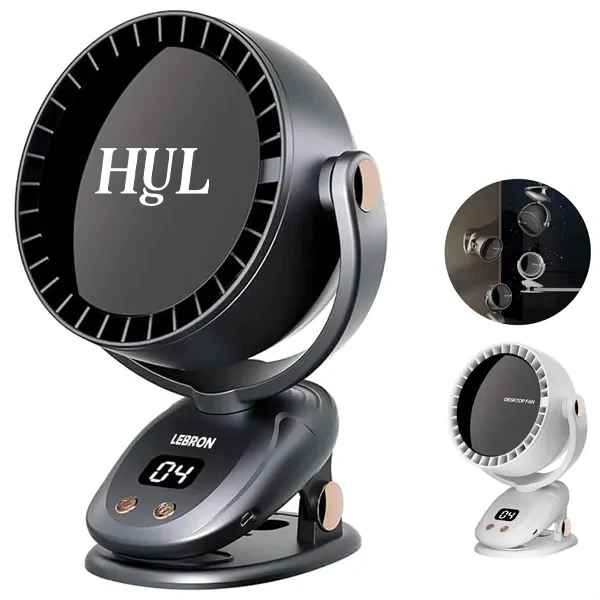 Portable USB Clip-On Desk Fan w/ LED Display 1