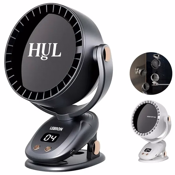 Portable USB Clip-On Desk Fan w/ LED Display