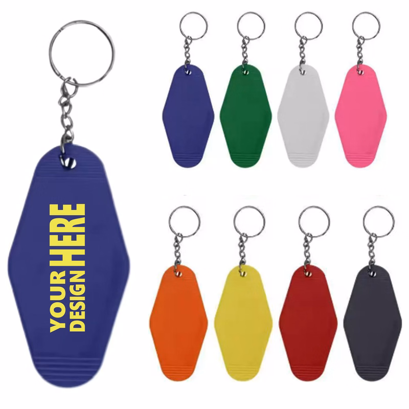 Rhombus-Shaped Plastic Motel Keychain