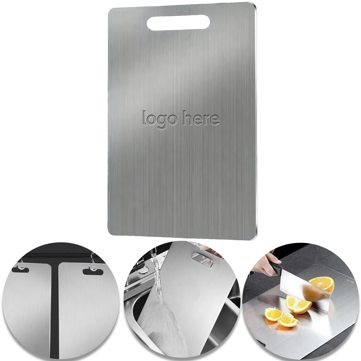 Antibacterial Stainless Steel Chopping Board, 8.7" ?? 12.6" Overall Size 1