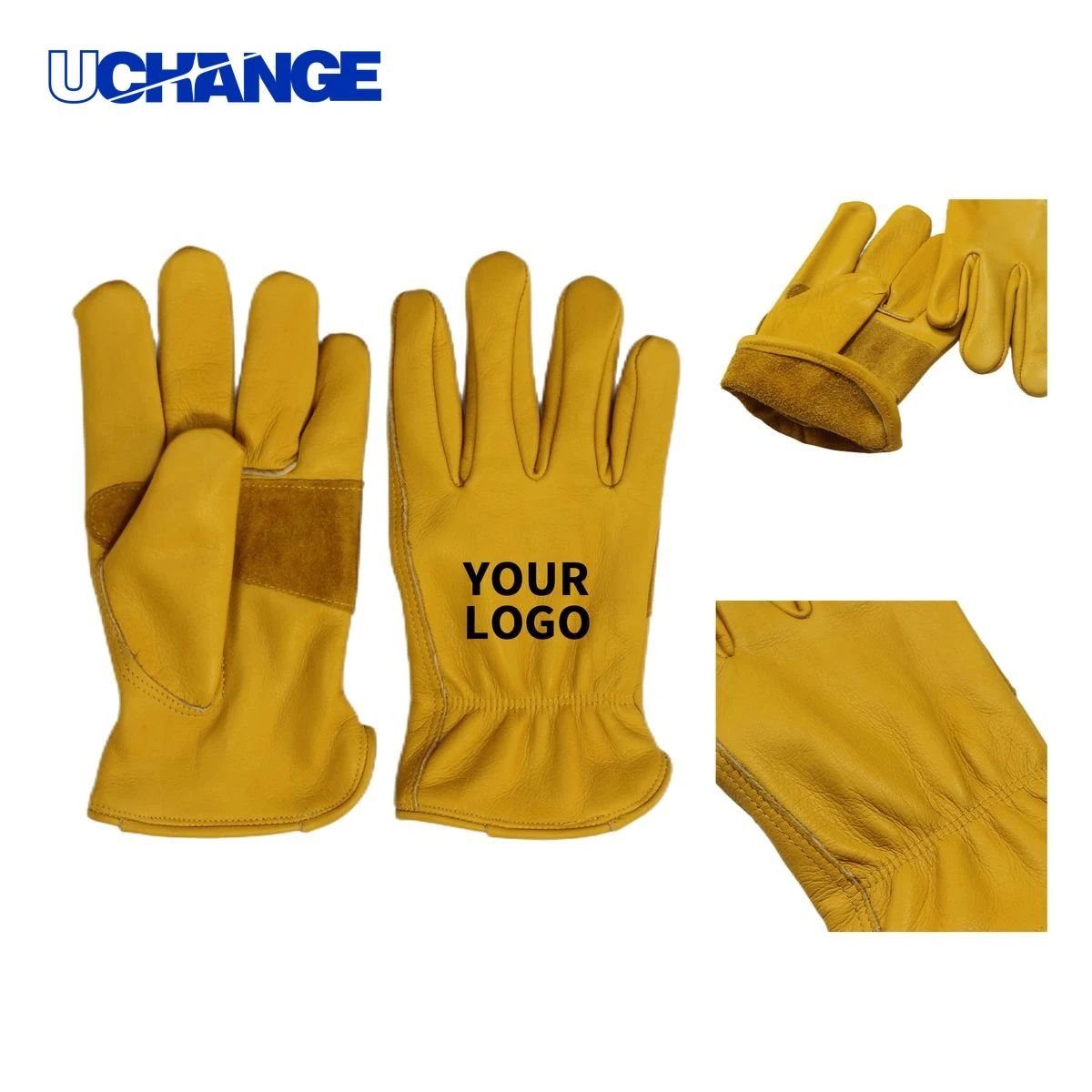 Cowhide Work Glove with Heat Transfer Mark 9.5" x 4.7" 1