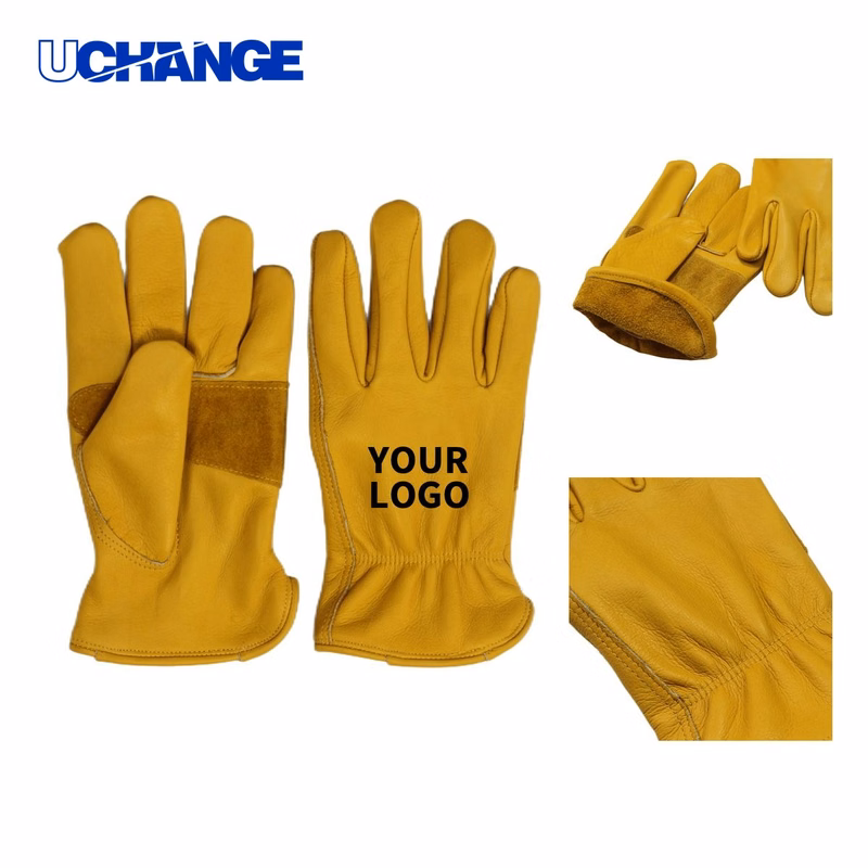 Cowhide Work Glove with Heat Transfer Mark 9.5" x 4.7"