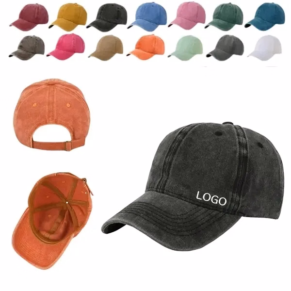 Vintage Pigment Dyed Dad Cap with Relaxed Fit Baseball Hat