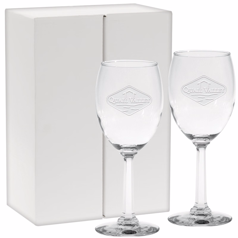 Etched Napa Valley Goblet Gift Set