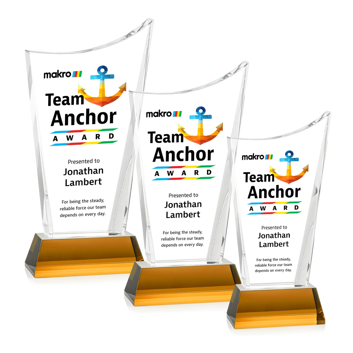 Burnett VividPrint™ Award on Newhaven Base - Amber 1