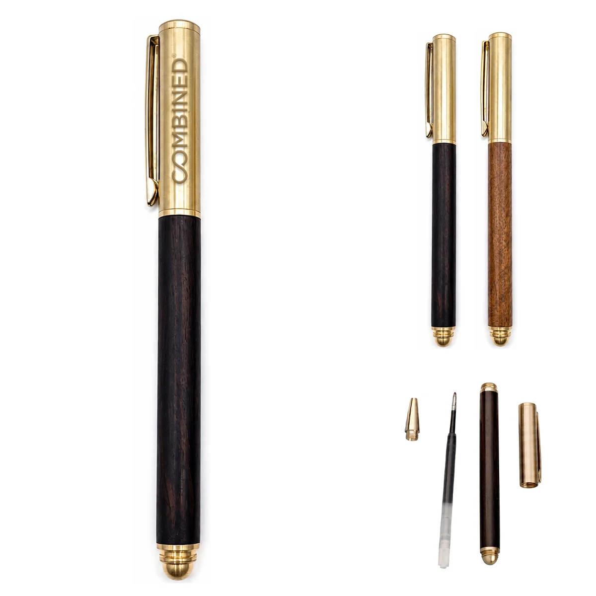 Wood and Brass Ballpoint Pen 1