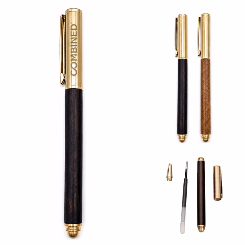 Wood and Brass Ballpoint Pen 