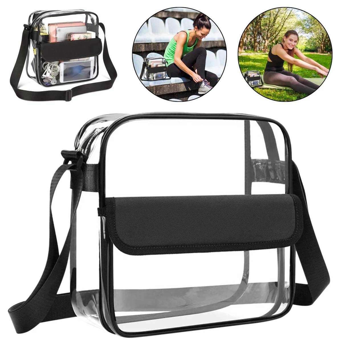 Clear Crossbody Bag/Clear Bag Stadium Approved Inner Pocket 1