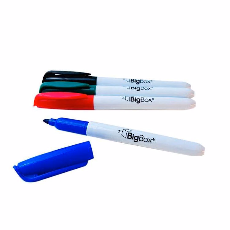 BigBox Dry Erase Markers - 4 Pack Assorted Fine Tip