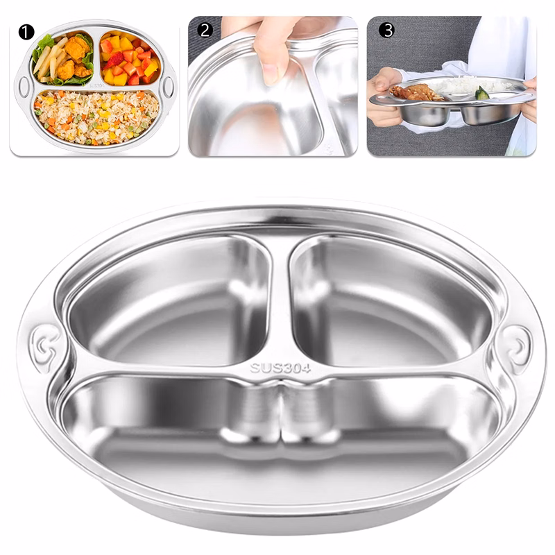 Stainless Steel Divided Dinner Tray