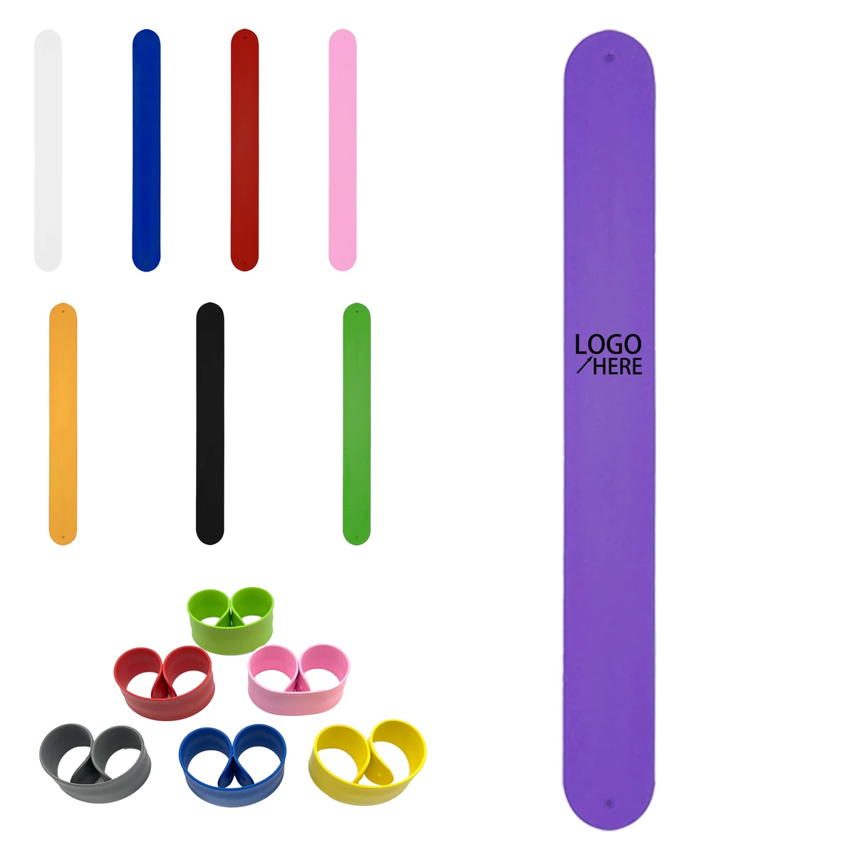 Solid Color Silicone Slap Bracelet 1