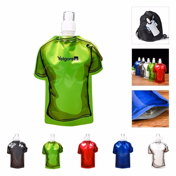 Custom 8.07 Inch Collapsible Water Bottle with Carabiner — Eco-Friendly Sport Hydration Bottle