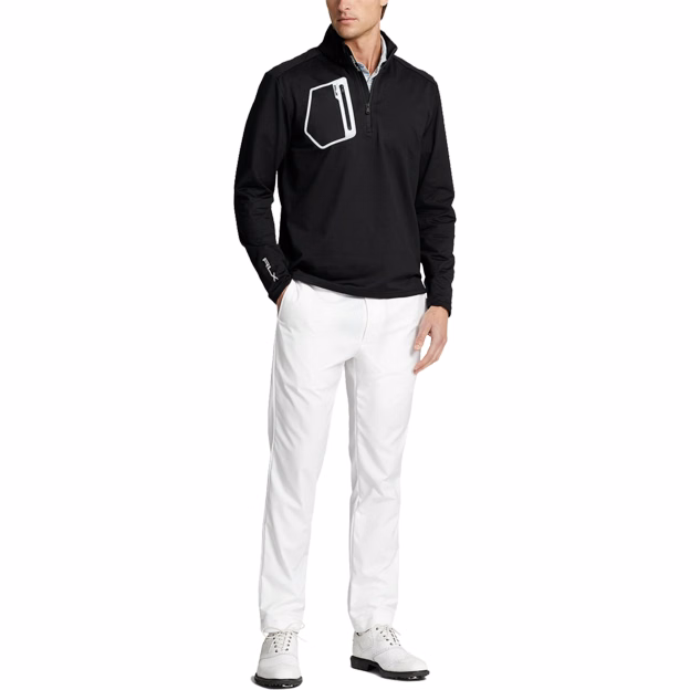 Brushed Back Tech Jersey ¼ Zip With Reflective Pocket
